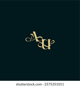 bold concept design elegant and curvy style monogram AU wedding logo initial letter