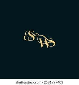 bold concept design elegant and curvy style monogram SW wedding logo initial letter