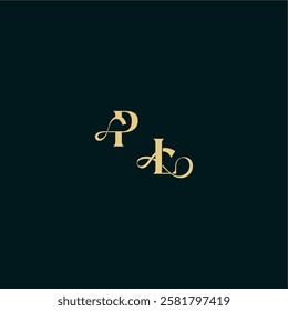 bold concept design elegant and curvy style monogram PL wedding logo initial letter