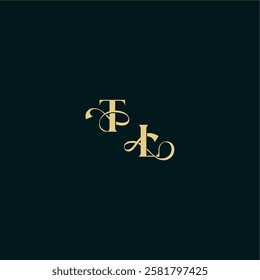 bold concept design elegant and curvy style monogram TL wedding logo initial letter