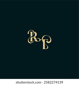 bold concept design elegant and curvy style monogram RT wedding logo initial letter