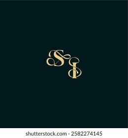 bold concept design elegant and curvy style monogram SI wedding logo initial letter