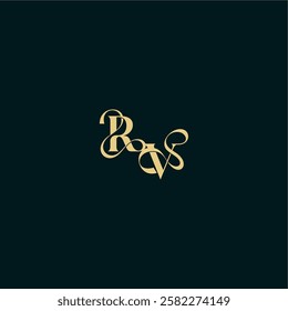 bold concept design elegant and curvy style monogram RV wedding logo initial letter