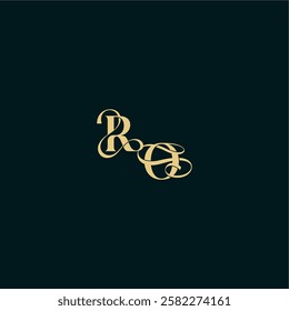 bold concept design elegant and curvy style monogram RO wedding logo initial letter