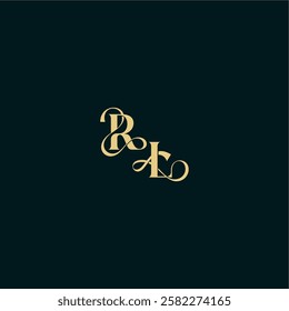 bold concept design elegant and curvy style monogram RL wedding logo initial letter