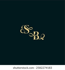 bold concept design elegant and curvy style monogram SB wedding logo initial letter