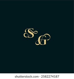 bold concept design elegant and curvy style monogram SG wedding logo initial letter