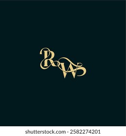 bold concept design elegant and curvy style monogram RW wedding logo initial letter