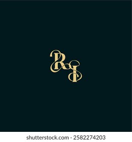 bold concept design elegant and curvy style monogram RI wedding logo initial letter