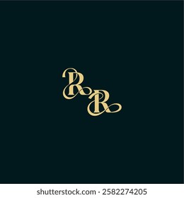 bold concept design elegant and curvy style monogram RR wedding logo initial letter