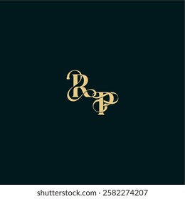 bold concept design elegant and curvy style monogram RP wedding logo initial letter