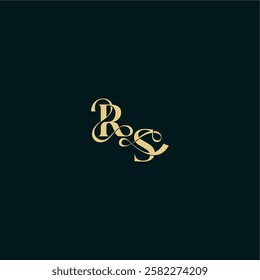 bold concept design elegant and curvy style monogram RS wedding logo initial letter