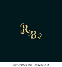 bold concept design elegant and curvy style monogram RB wedding logo initial letter