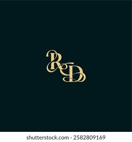 bold concept design elegant and curvy style monogram RD wedding logo initial letter