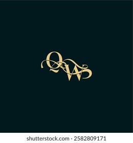 bold concept design elegant and curvy style monogram QW wedding logo initial letter