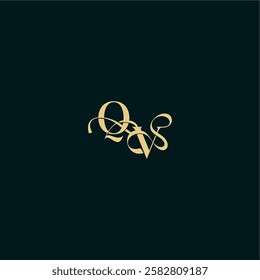 bold concept design elegant and curvy style monogram QV wedding logo initial letter