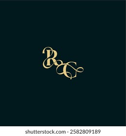 bold concept design elegant and curvy style monogram RC wedding logo initial letter