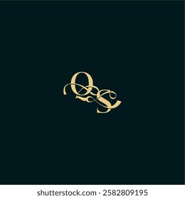bold concept design elegant and curvy style monogram QS wedding logo initial letter