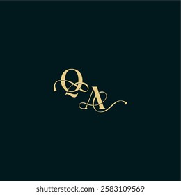 bold concept design elegant and curvy style monogram QA wedding logo initial letter