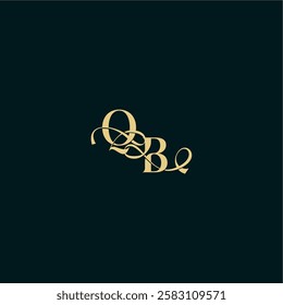 bold concept design elegant and curvy style monogram QB wedding logo initial letter