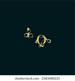 bold concept design elegant and curvy style monogram LQ wedding logo initial letter