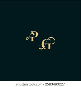 bold concept design elegant and curvy style monogram PG wedding logo initial letter