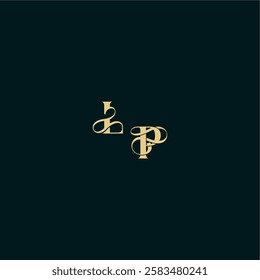 bold concept design elegant and curvy style monogram LP wedding logo initial letter