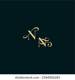 bold concept design elegant and curvy style monogram NN wedding logo initial letter