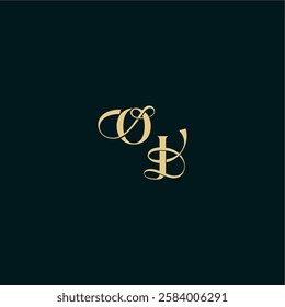 bold concept design elegant and curvy style monogram OJ wedding logo initial letter