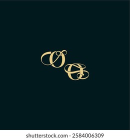 bold concept design elegant and curvy style monogram OO wedding logo initial letter