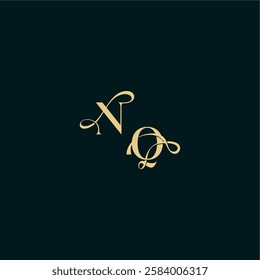 bold concept design elegant and curvy style monogram NQ wedding logo initial letter