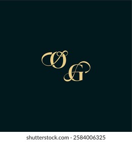 bold concept design elegant and curvy style monogram OG wedding logo initial letter