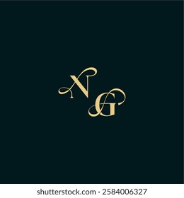 bold concept design elegant and curvy style monogram NG wedding logo initial letter