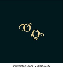 bold concept design elegant and curvy style monogram OQ wedding logo initial letter