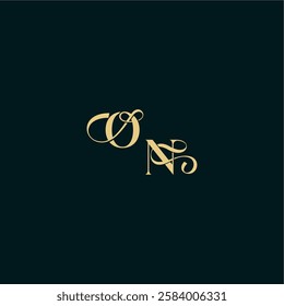 bold concept design elegant and curvy style monogram ON wedding logo initial letter