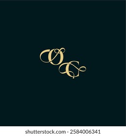 bold concept design elegant and curvy style monogram OC wedding logo initial letter