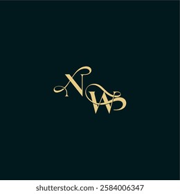 bold concept design elegant and curvy style monogram NW wedding logo initial letter