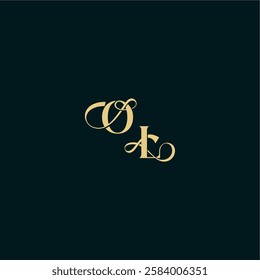 bold concept design elegant and curvy style monogram OL wedding logo initial letter