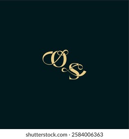 bold concept design elegant and curvy style monogram OS wedding logo initial letter