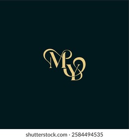 bold concept design elegant and curvy style monogram MY wedding logo initial letter