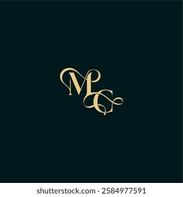 bold concept design elegant and curvy style monogram MC wedding logo initial letter