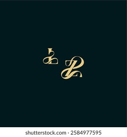 bold concept design elegant and curvy style monogram LZ wedding logo initial letter