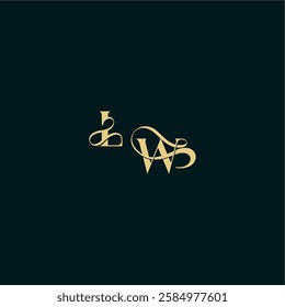 bold concept design elegant and curvy style monogram LW wedding logo initial letter