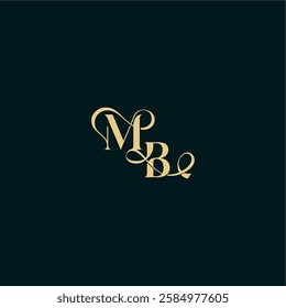 bold concept design elegant and curvy style monogram MB wedding logo initial letter