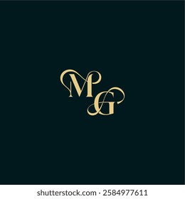 bold concept design elegant and curvy style monogram MG wedding logo initial letter