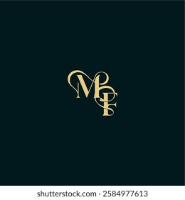 bold concept design elegant and curvy style monogram MF wedding logo initial letter