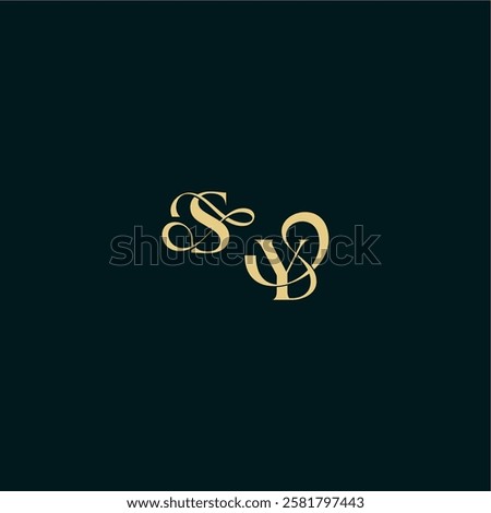 bold concept design elegant and curvy style monogram SY wedding logo initial letter