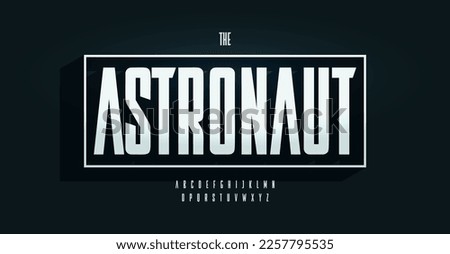 Bold condensed alphabet, urban compressed sans serif letters, space font for futuristic logo, headline, edm typography, game design. Vector typographic design