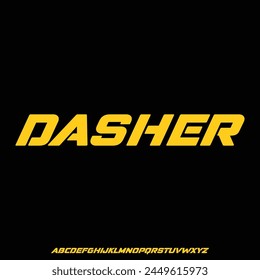 Bold condensed dasher or speed stripe font vector