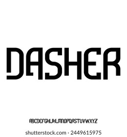 Bold condensed dasher or speed stripe font vector